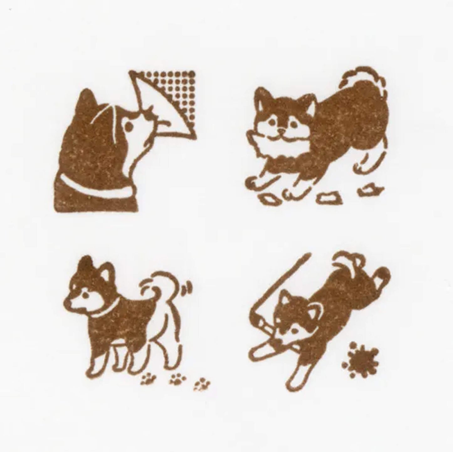 NB Wooden Stamp Mischief in the Margin - Shiba Dog