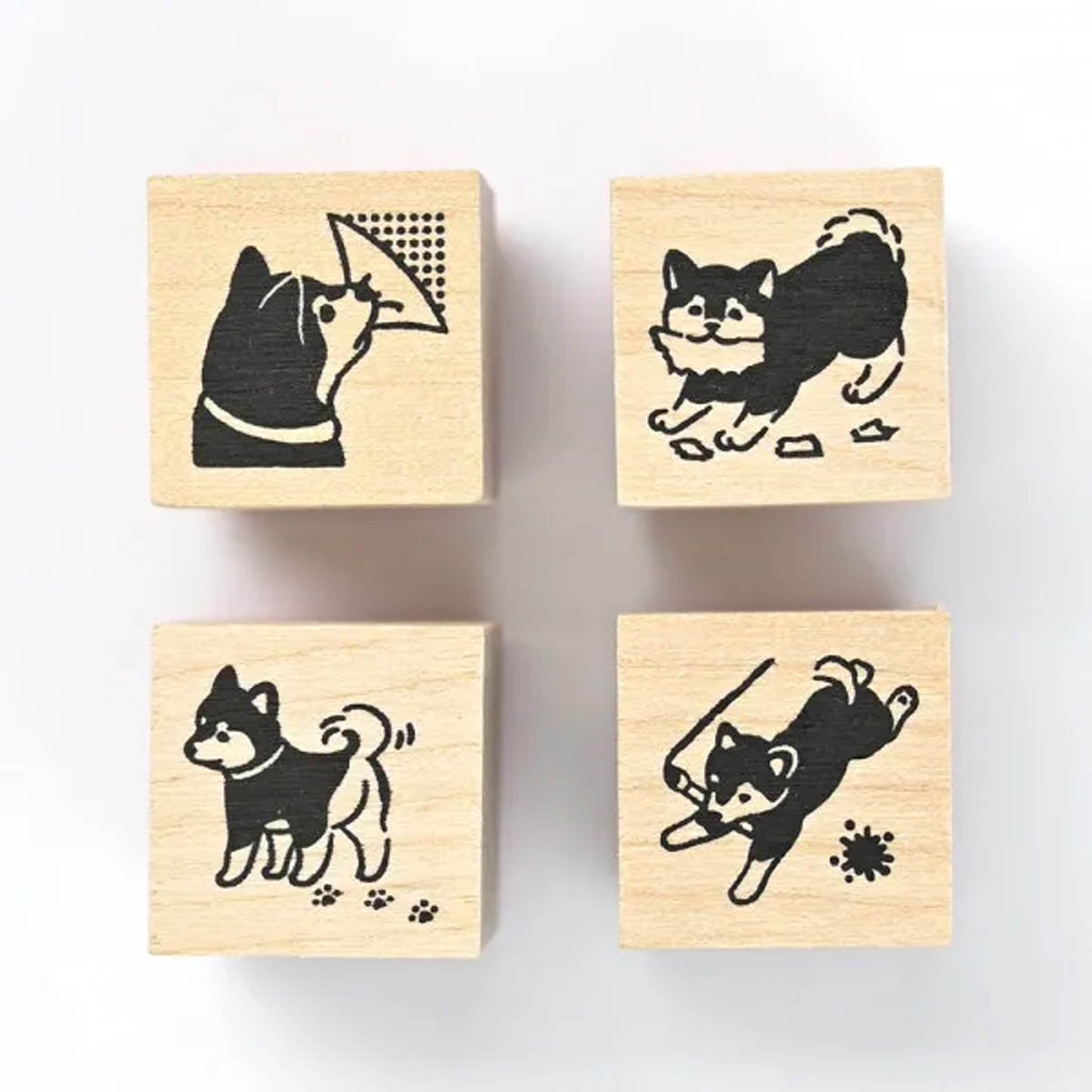NB Wooden Stamp Mischief in the Margin - Shiba Dog