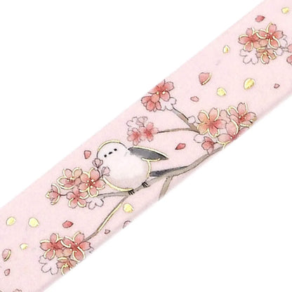 BGM Foil Washi Tape 2026 Sakura Limited - Sakura and Shimaenaga [15mm Width] [Washi Tejp]