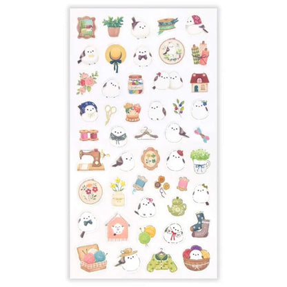 NB Mattari Animals Sticker Sheet - Shimaenaga × Sewing