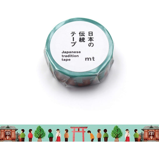 mt × Maruichikyu Washi Tape - Japanese Tradition - Shrine Visit [15mm] [Washi Tejp]