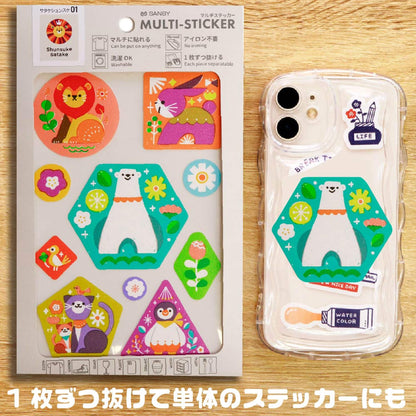 SANBY × Shunsuke Satake Multi-Sticker - Plants and Animals [Klistermärken för olika ytor]