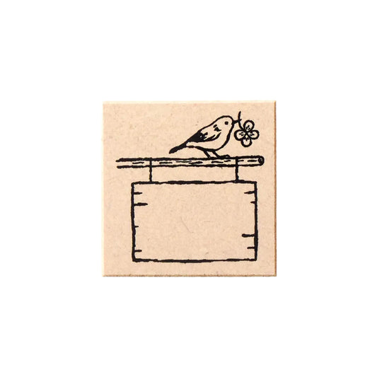 Cozyca Rubber Stamp - Signboard and Bird [Gummistämpel]