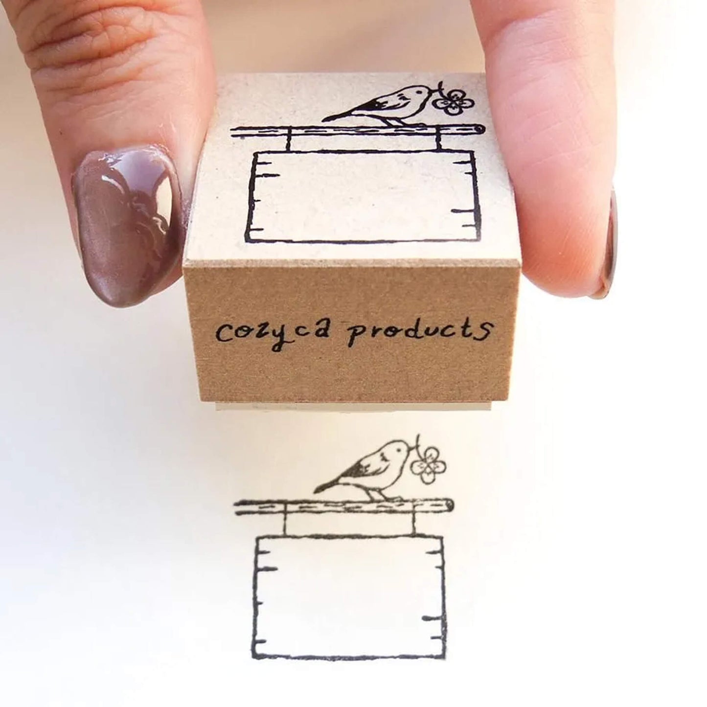 Cozyca Rubber Stamp - Signboard and Bird