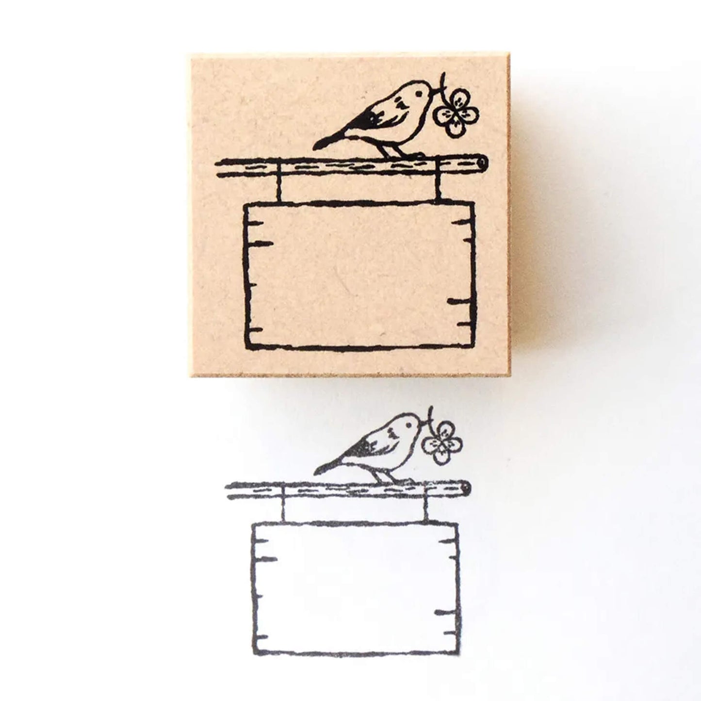 Cozyca Rubber Stamp - Signboard and Bird