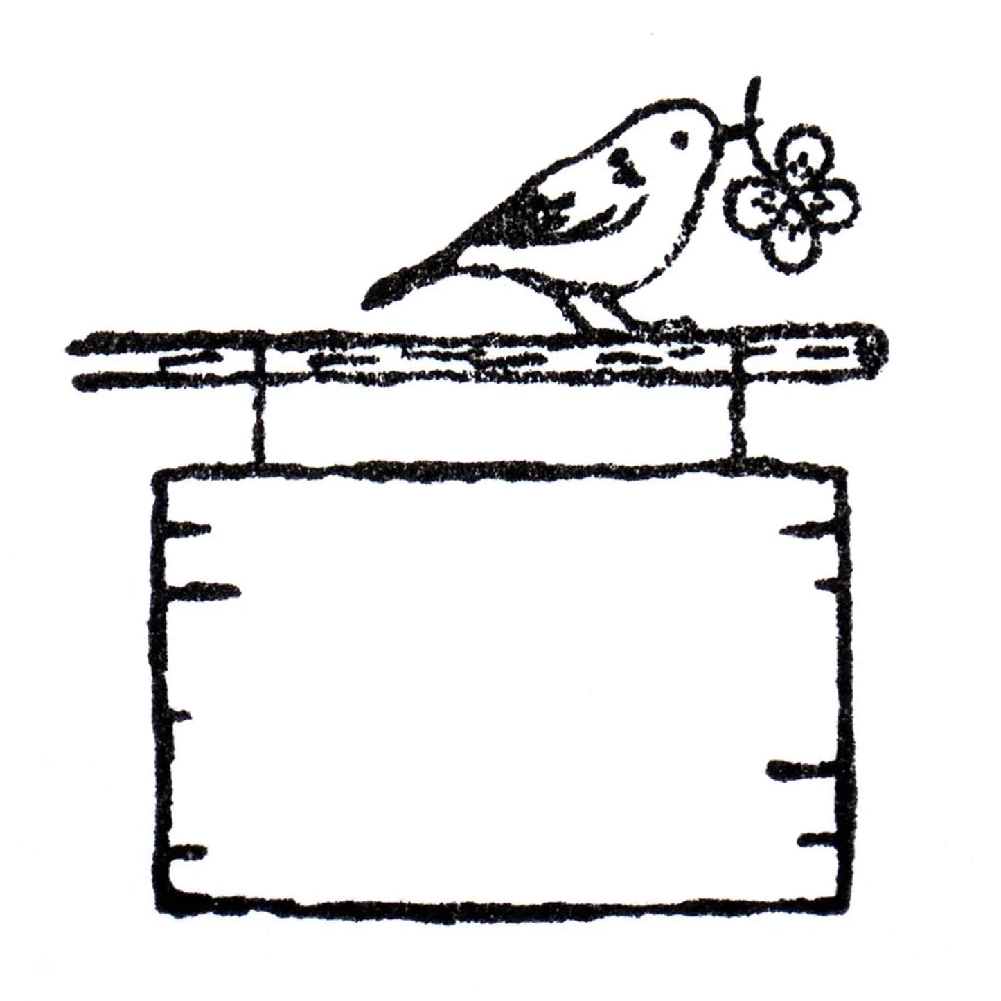 Cozyca Rubber Stamp - Signboard and Bird