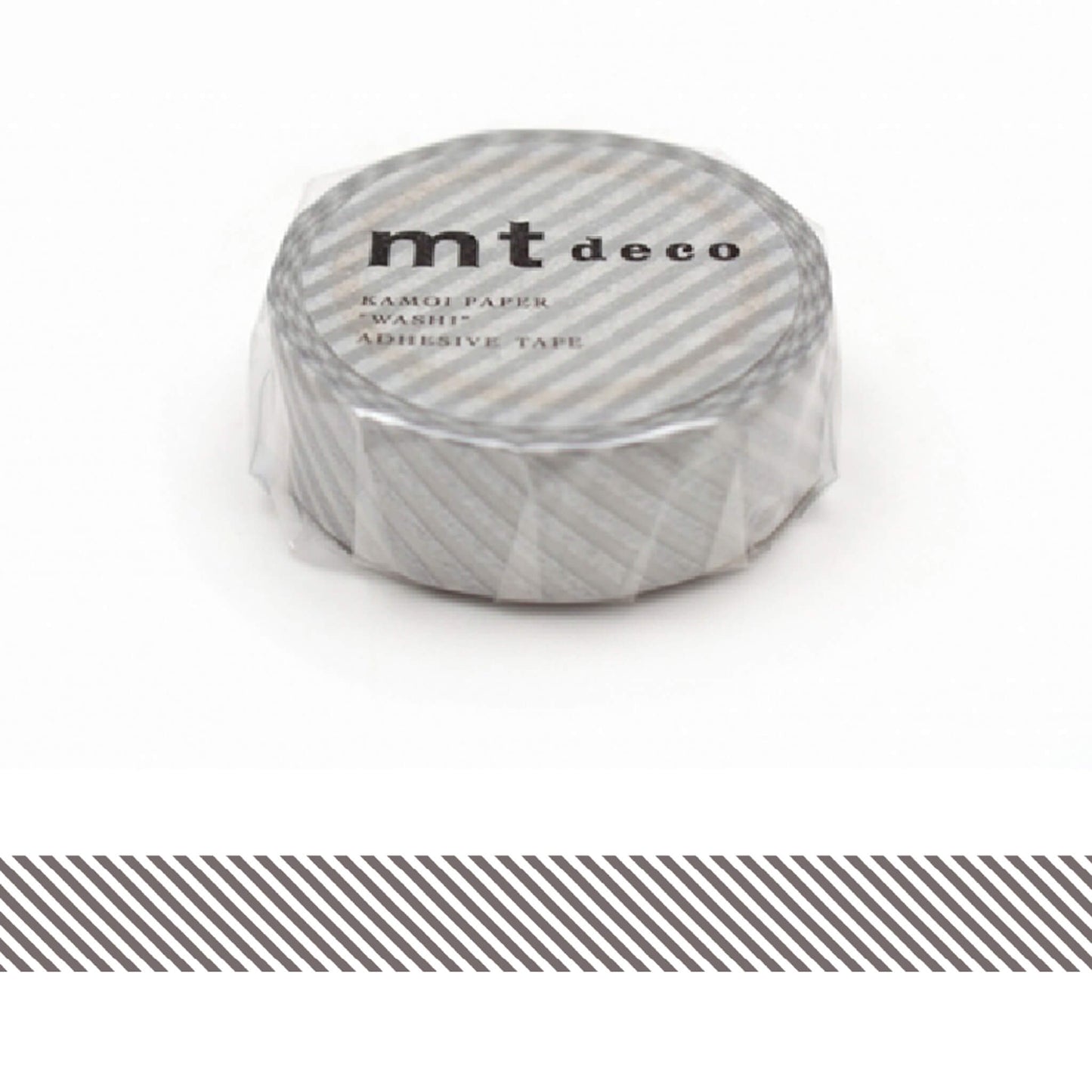 mt deco Washi Tape - Fine Stripe - Silver [15mm] [Washi Tejp]