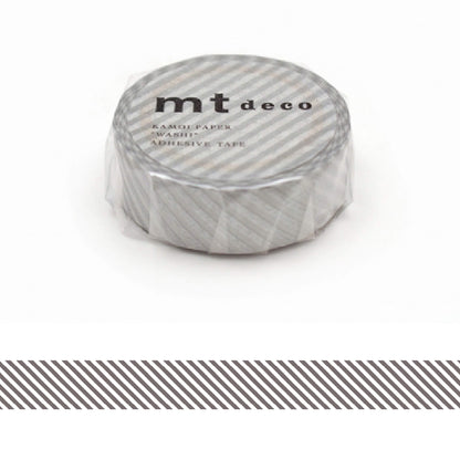 mt deco Washi Tape - Fine Stripe - Silver [15mm] [Washi Tejp]