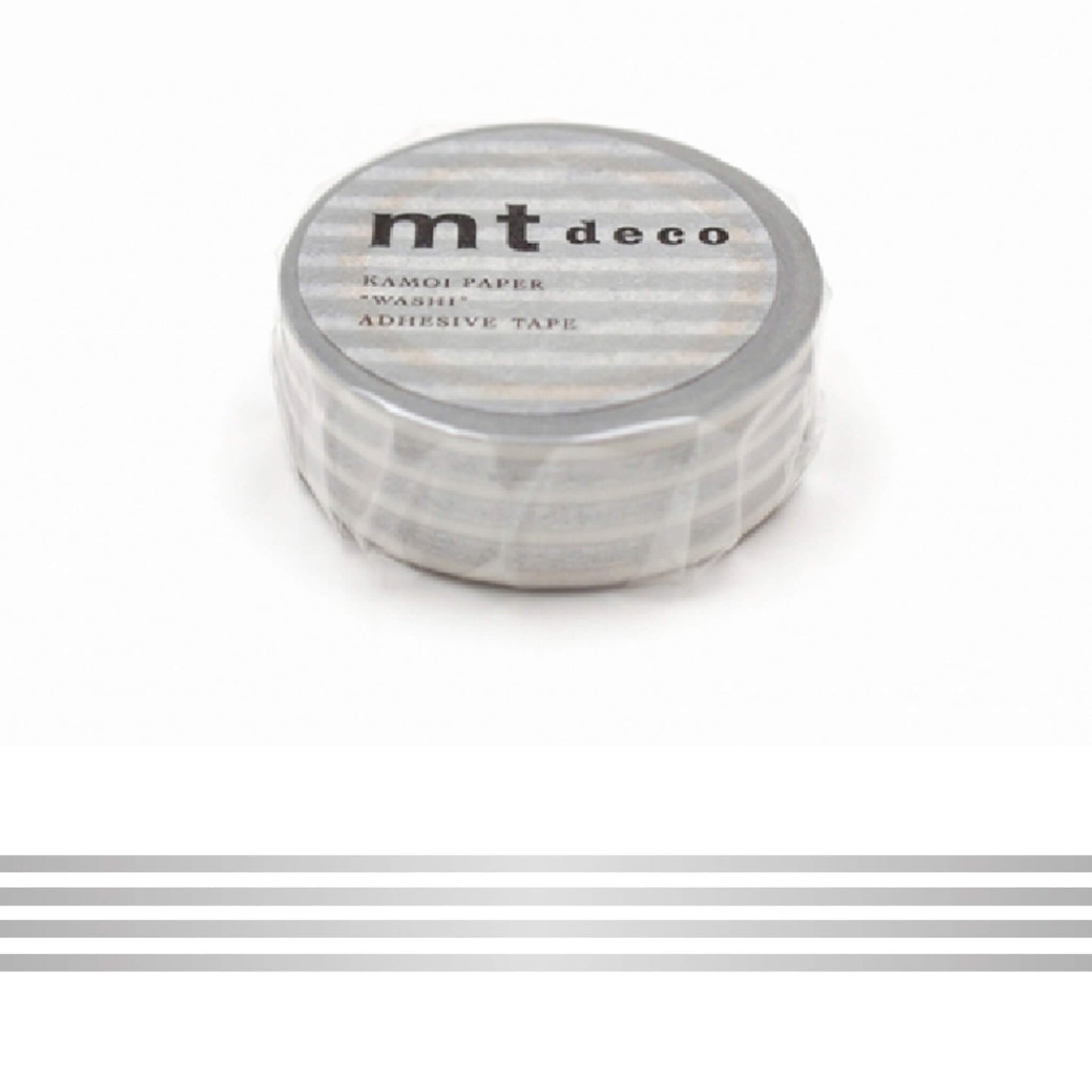 mt deco Washi Tape - Border - Silver [15mm] [Washi Tejp]