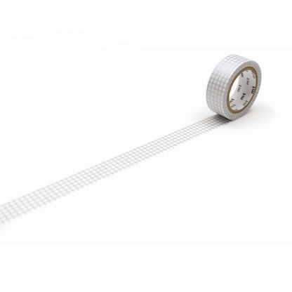 mt deco Washi Tape - Grid - Silver [15mm] [Washi Tejp]
