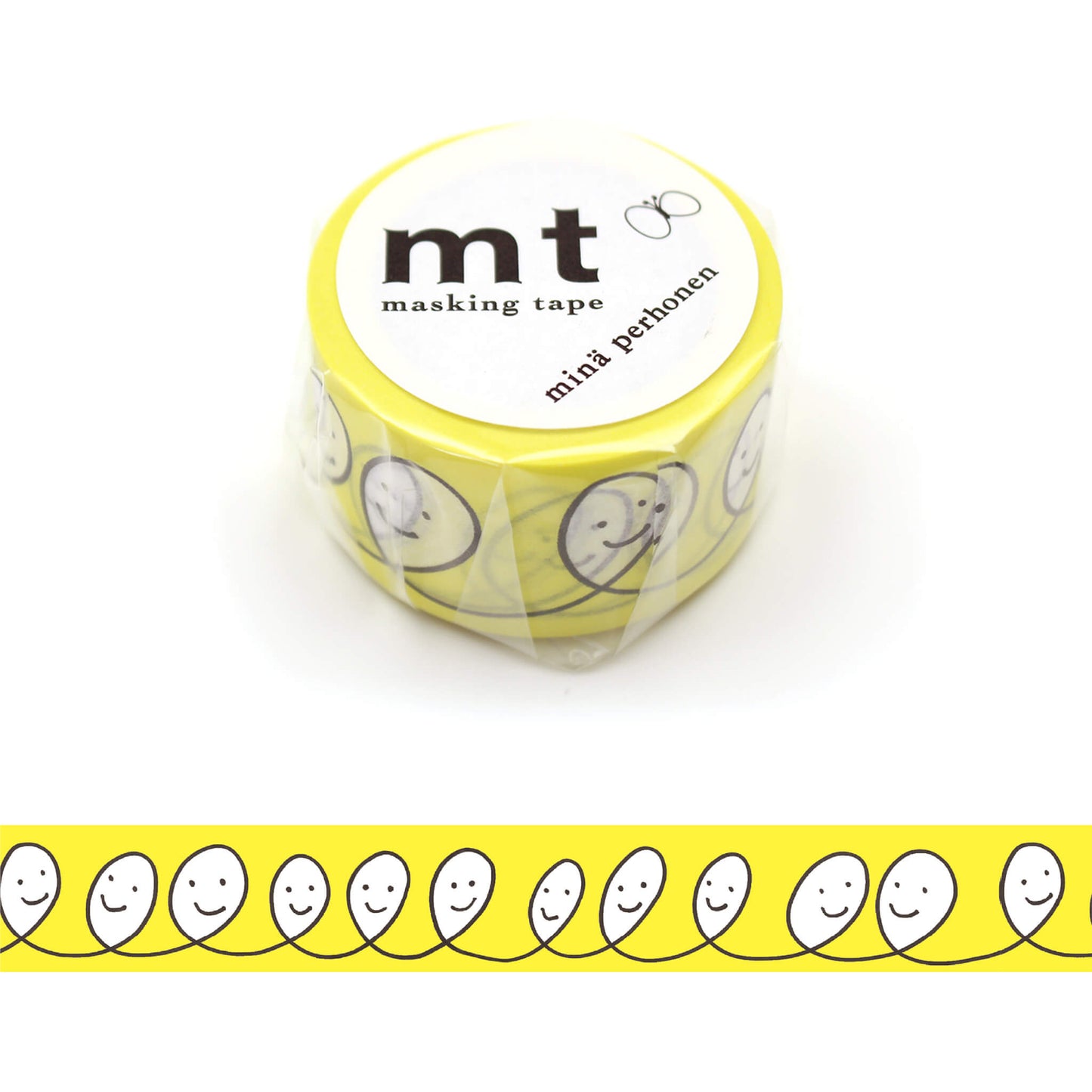 mt × minä perhonen Washi Tape - Smile Yellow [27mm] [Washi Tejp]