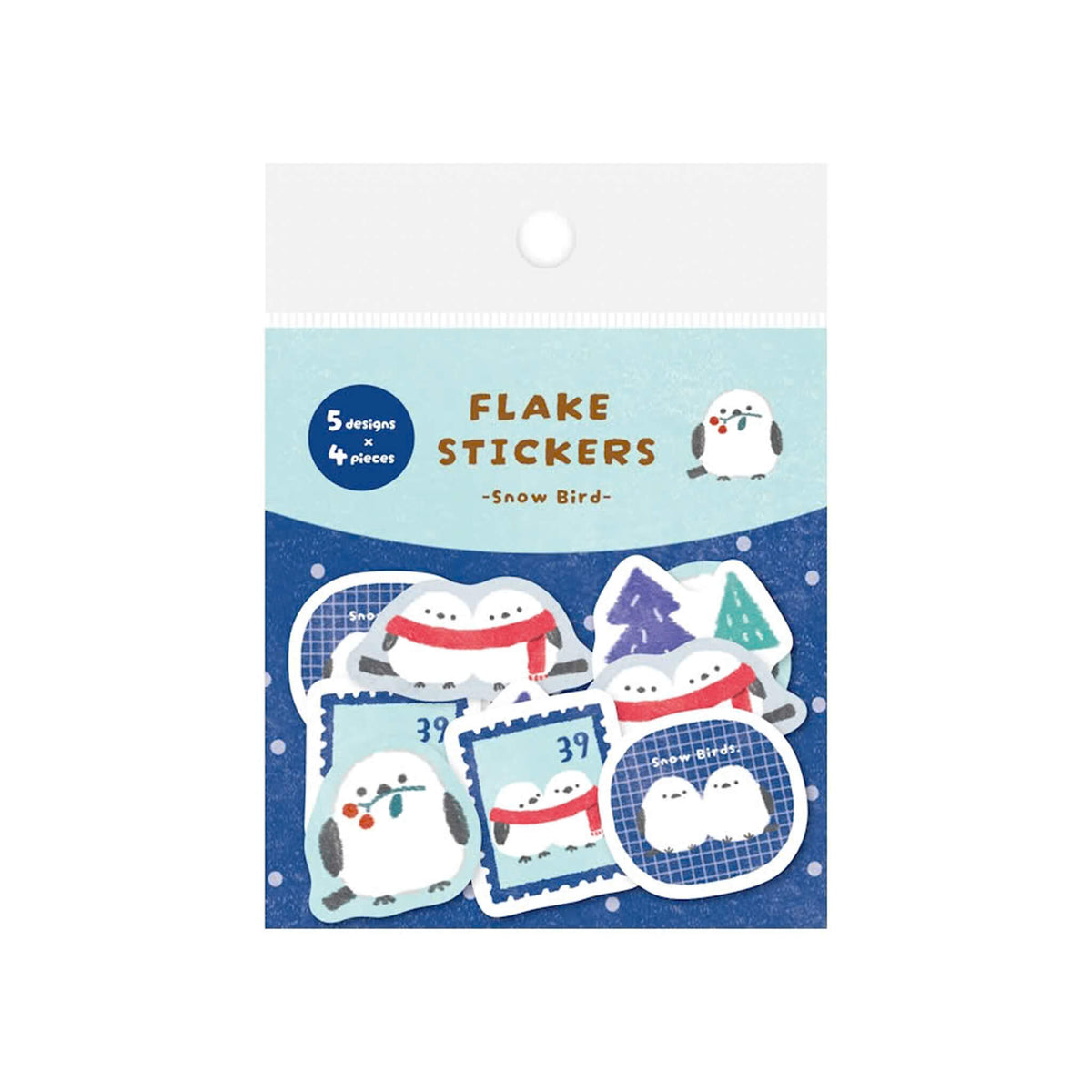 Furukawa Shiko Washi Flake Sticker - Snow & Bird [Winter 2026 Limited Edition]