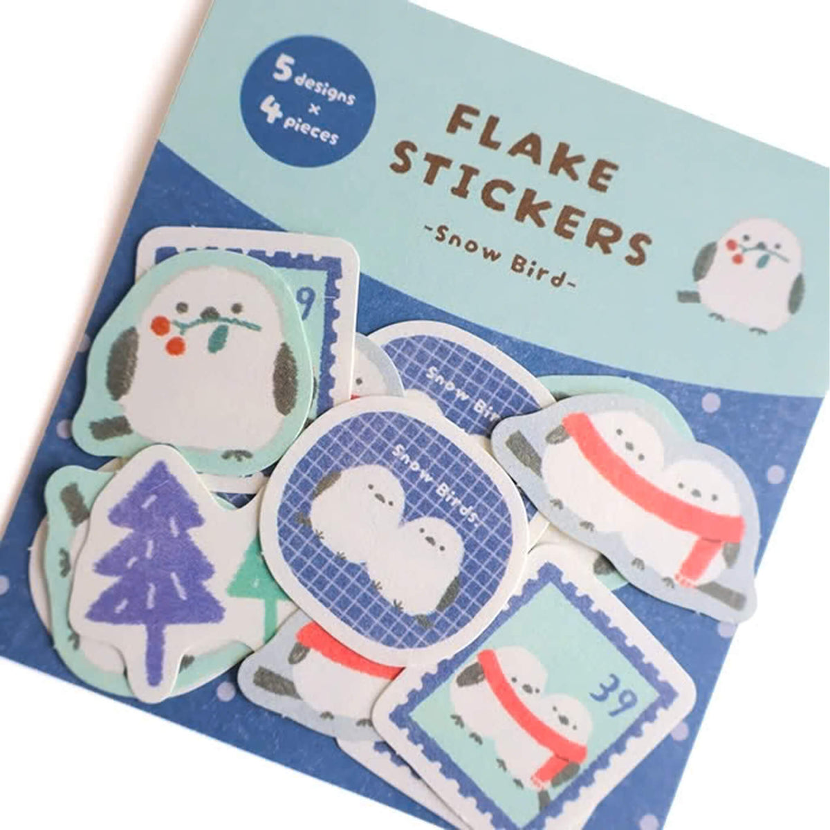 Furukawa Shiko Washi Flake Sticker - Snow & Bird [Winter 2026 Limited Edition]