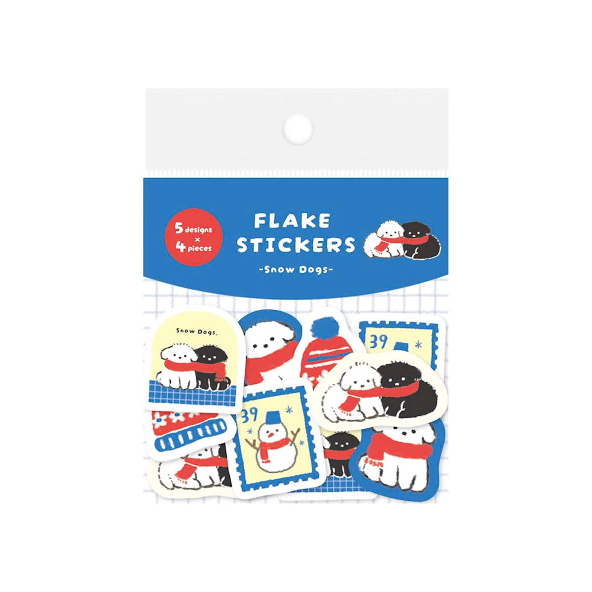 Furukawa Shiko Washi Flake Sticker - Snow & Dog [Winter 2026 Limited Edition]
