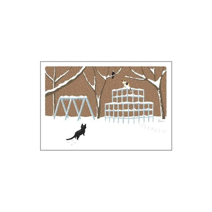 Active Corporation × Toshinori Mori Tabineko Winter Postcard - Snowy Jungle Gym