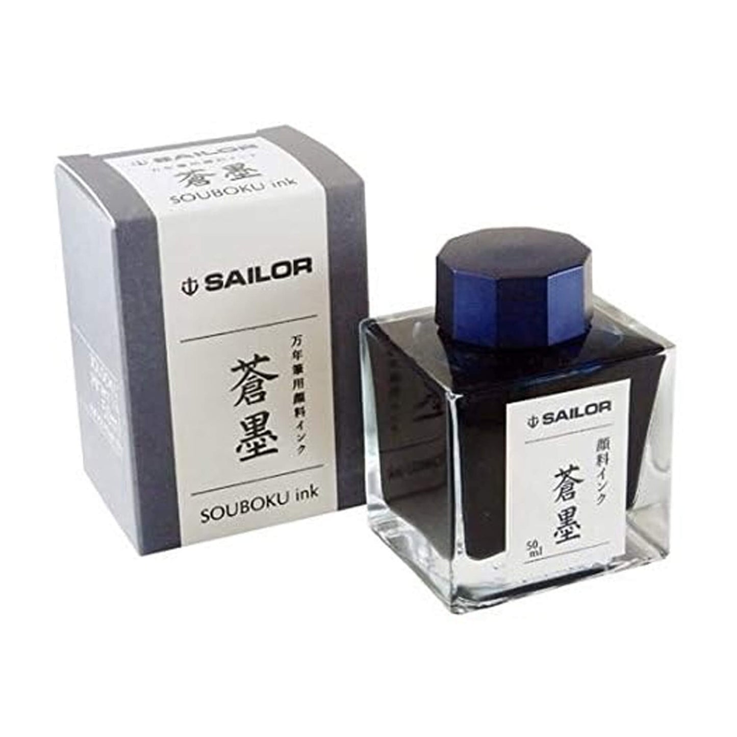 Sailor Souboku Bottled Pigment Fountain Pen Ink 50ml (Blue-Black Gray) [Reservoarbläck]