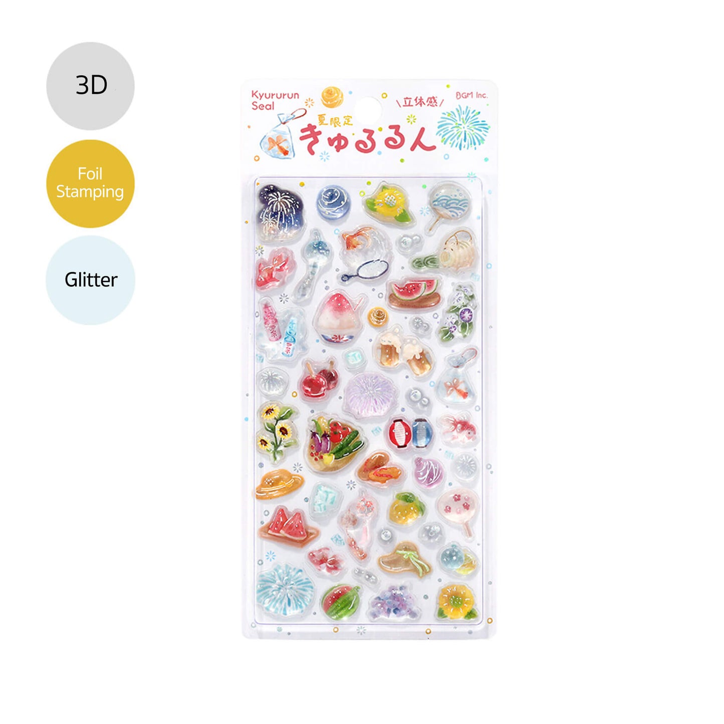 BGM Kyururun 3D Sticker 2026 Summer Limited - Symbols of Summer [Klistermärkeark]