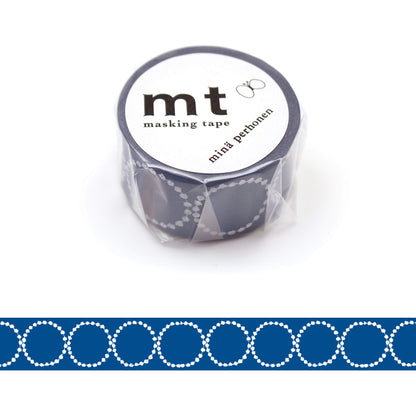 mt × minä perhonen Washi Tape - Tambourine Petit Navy [25mm] [Washi Tejp]
