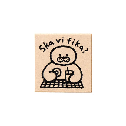 Cozyca Rubber Stamp - Ska vi fika? [Gummistämpel]