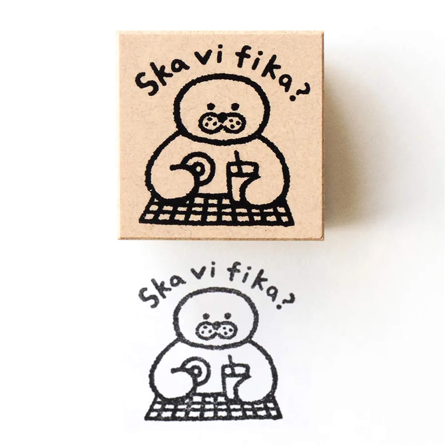 Cozyca Rubber Stamp - Ska vi fika? [Gummistämpel]