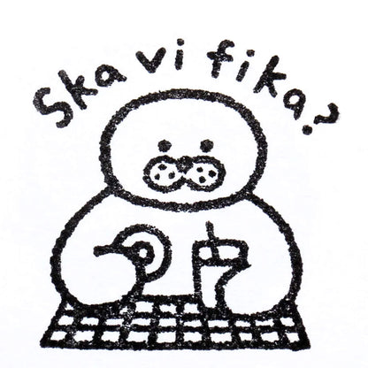 Cozyca Rubber Stamp - Ska vi fika? [Gummistämpel]