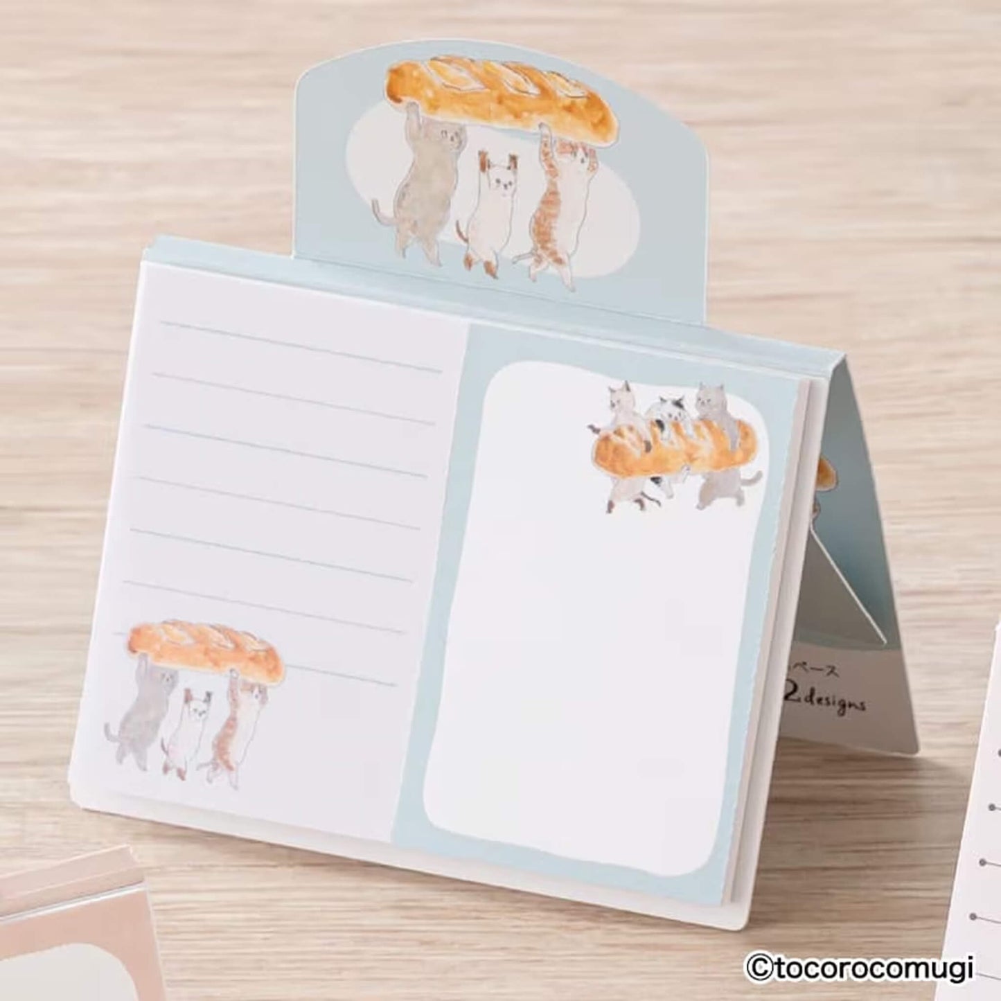 Hisago × Tocoro Comugi Standing Sticky Notes Big - Teku Teku Bakery Cat [Självhäftande anteckningslappar]