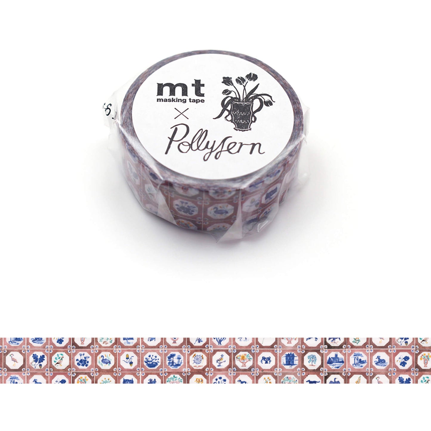 mt × Polly Fern Washi Tape - Tile [15mm] [Washi Tejp]
