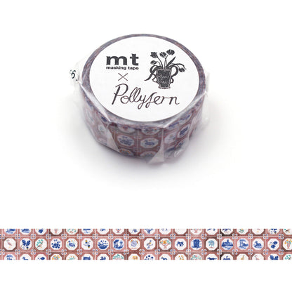 mt × Polly Fern Washi Tape - Tile [15mm] [Washi Tejp]
