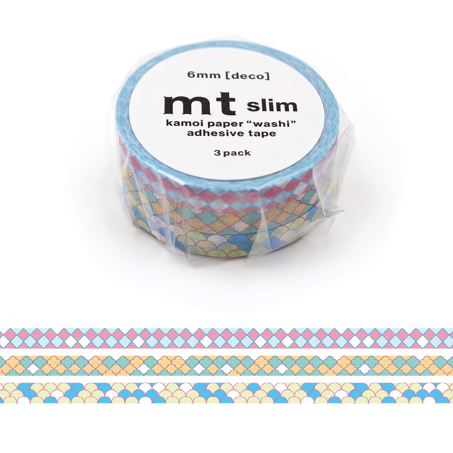 mt slim deco Washi Tape Set of 3 - Tile [6mm] [Washi Tejp]
