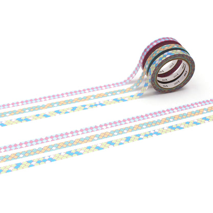mt slim deco Washi Tape Set of 3 - Tile [6mm] [Washi Tejp]