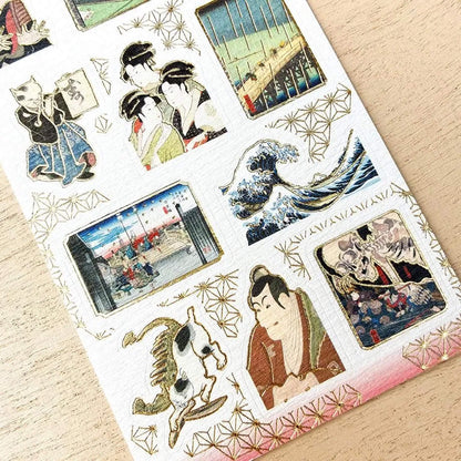 Cozyca Hyogensha Washi Sticker Sheet - Ukiyoe [Klistermärkeark]