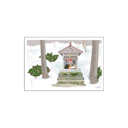 Active Corporation × Toshinori Mori Tabineko Winter Postcard - Waiting for Spring