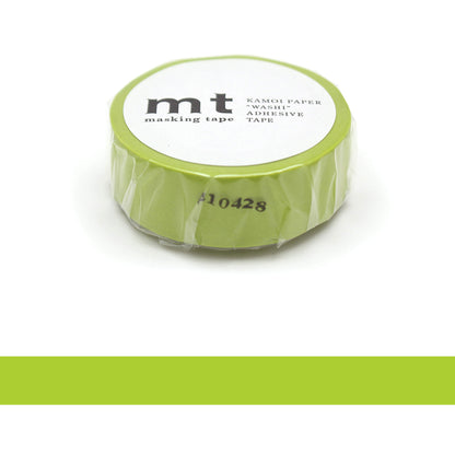 mt basic Washi Tape - Wakanae (Yellow Green) [15mm] [Washi Tejp]