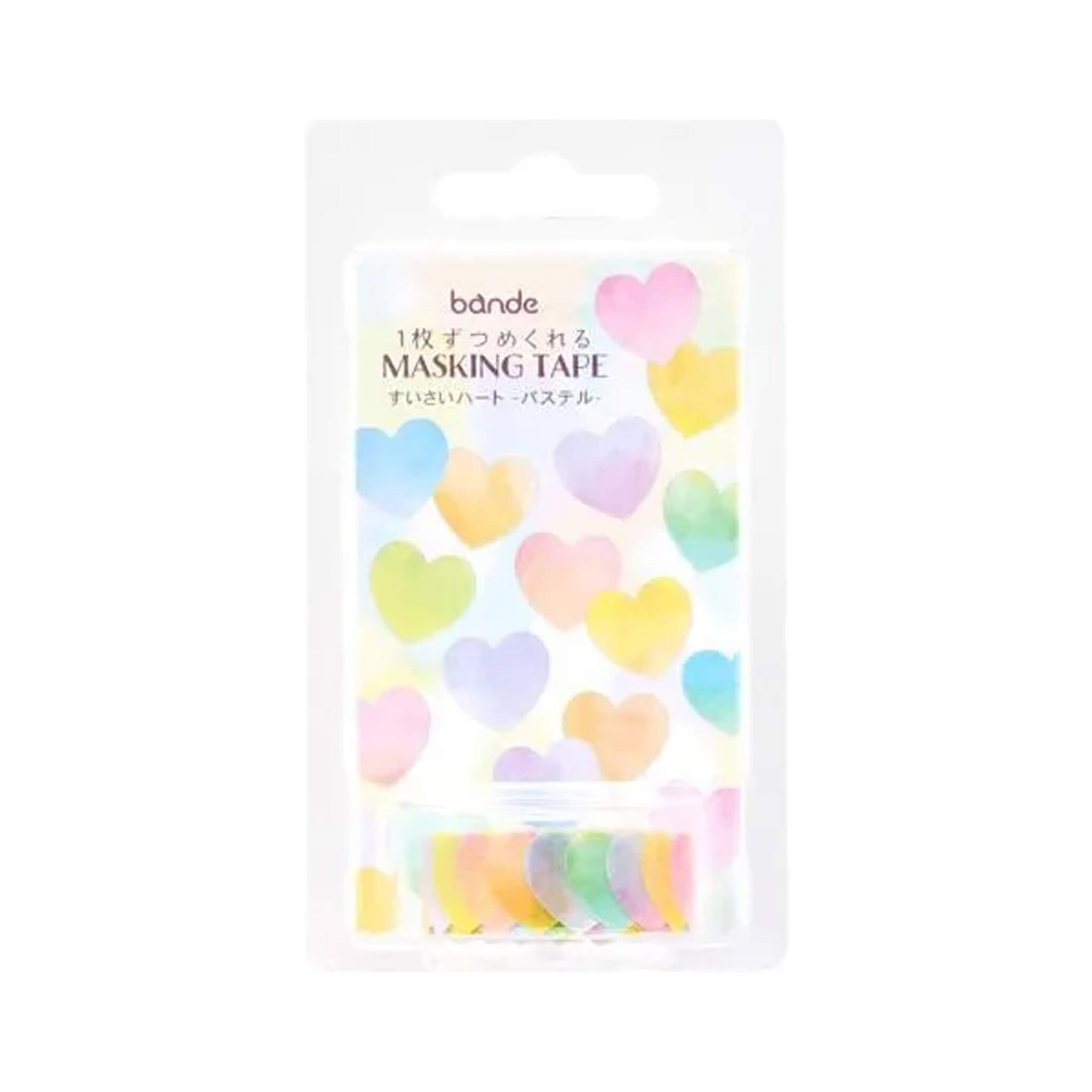 Bande Washi Sticker Roll - Watercolor Heart Pastel [Klistermärke på rulle]