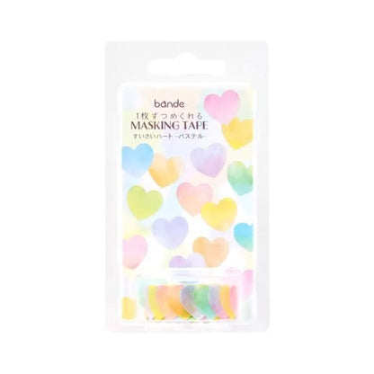 Bande Washi Sticker Roll - Watercolor Heart Pastel [Klistermärke på rulle]