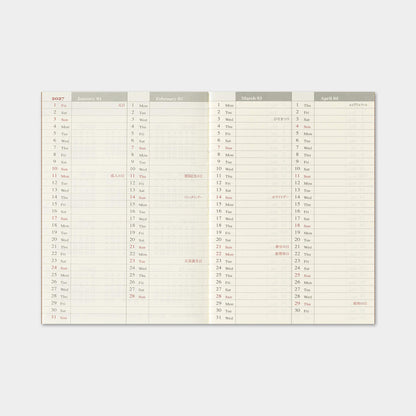 TRAVELER'S notebook 2027 - Weekly Refill - Passport Size