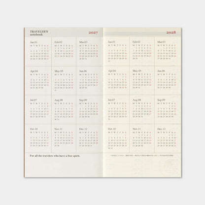 TRAVELER'S notebook 2027 - Weekly + Memo Refill - Regular Size