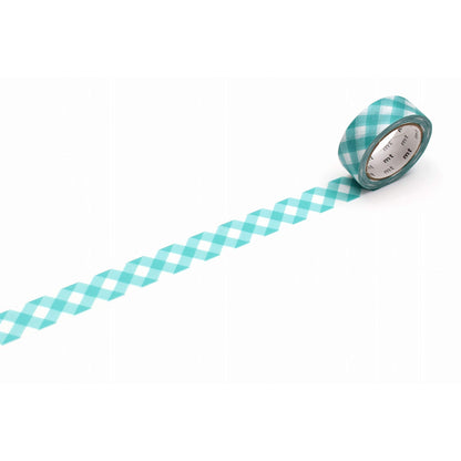 mt deco Washi Tape - Wide Gingham Check - Green [15mm] [Washi Tejp]