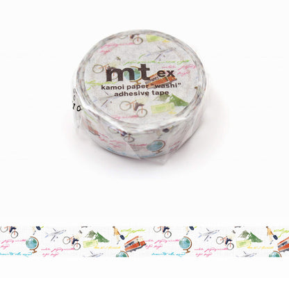 mt ex Washi Tape - Words from Around the World & Illustrations [15mm] [Washi Tejp]