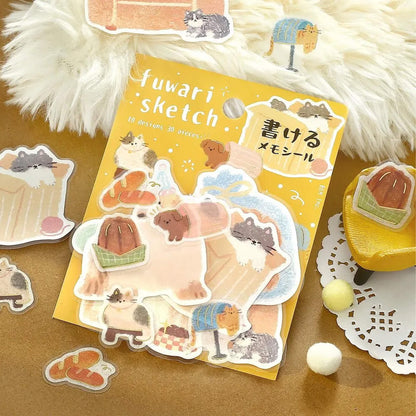 BGM Memo Sticker Fuwari Sketch - Yellow