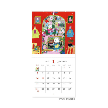 Shinnippon Calendar × Yumi Kitagishi Mini Wall Calendar 2027