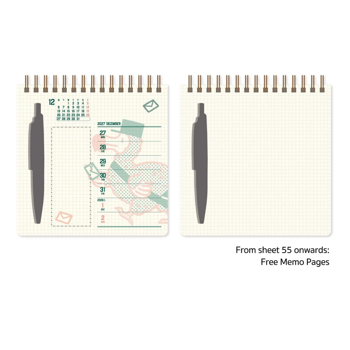 Shinnippon Calendar × ob1toy Scribble Weekly Calendar 2027