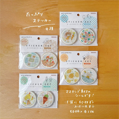 Sun-Star × Mizutama Sticker Set - Orange [Flak-klistermärke]