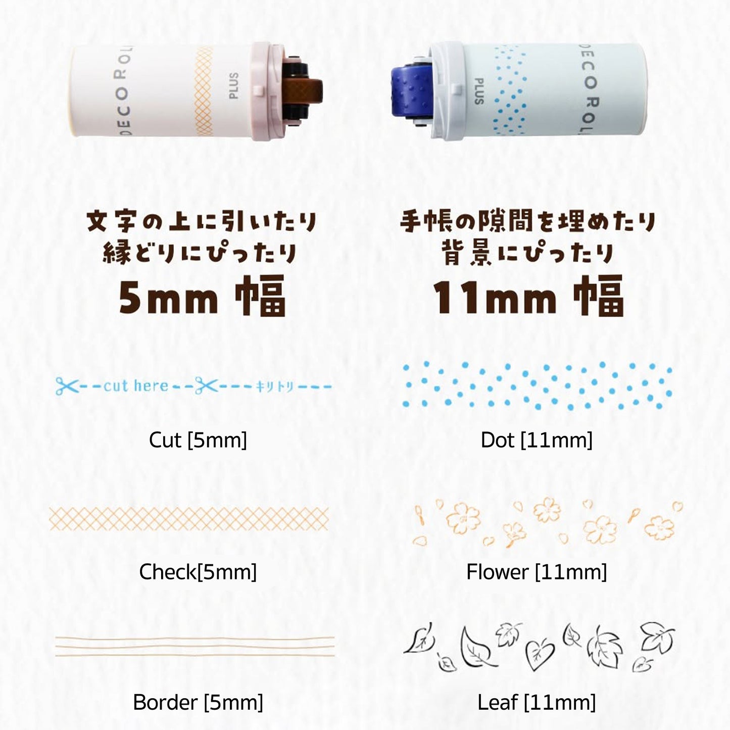 PLUS Deco Roll Stamp - Border [5mm] [Självfärgande stämpel]