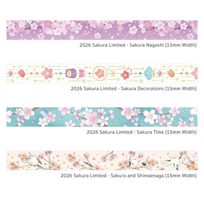 BGM Foil Washi Tape 2026 Sakura Limited - Sakura Nagashi [15mm Width] [Washi Tejp]