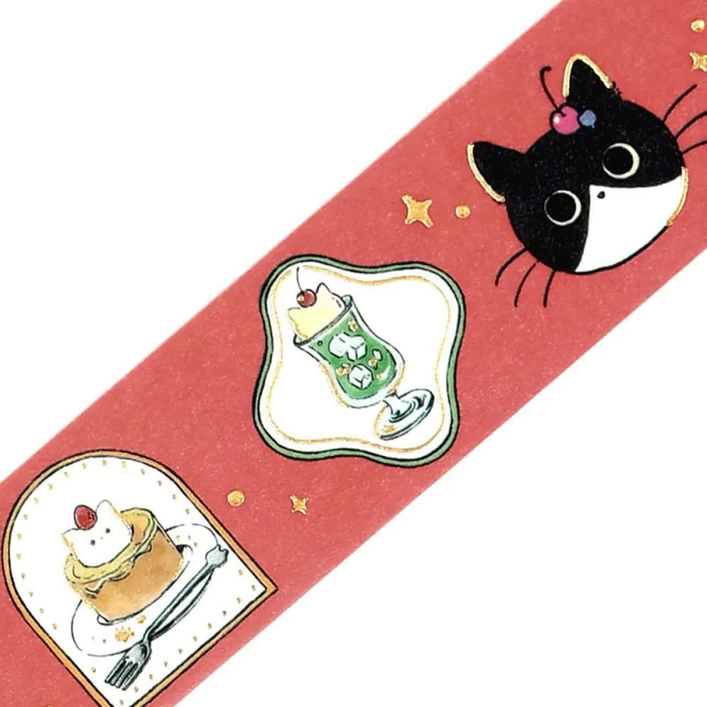 BGM Foil Washi Tape Black Cat Café - Frame [Washi Tejp]