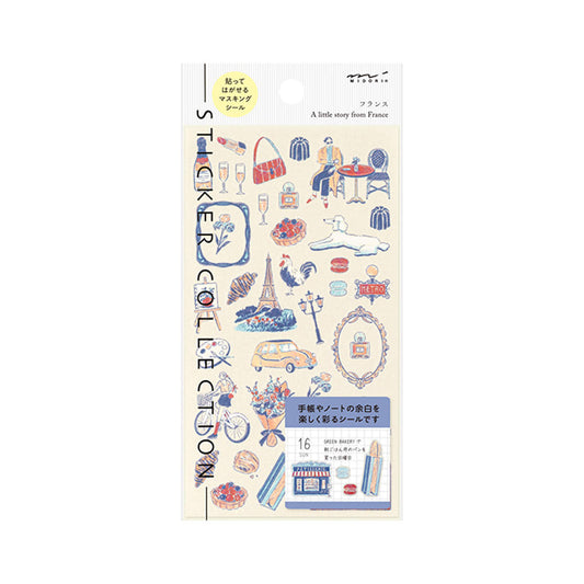 Midori Planner Sticker - Travel Story Series - France [Klistermärkeark]