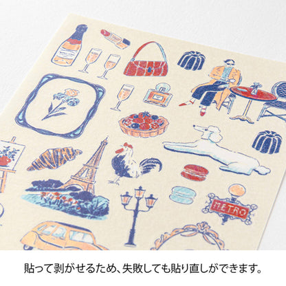 Midori Planner Sticker - Travel Story Series - France [Klistermärkeark]