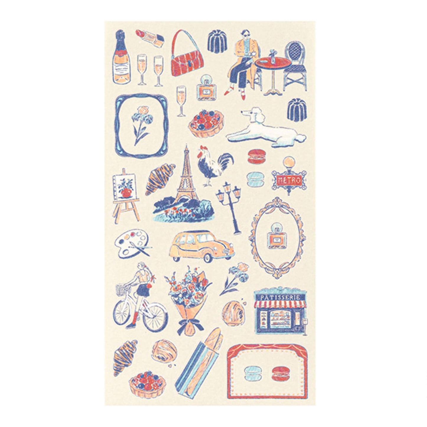 Midori Planner Sticker - Travel Story Series - France [Klistermärkeark]