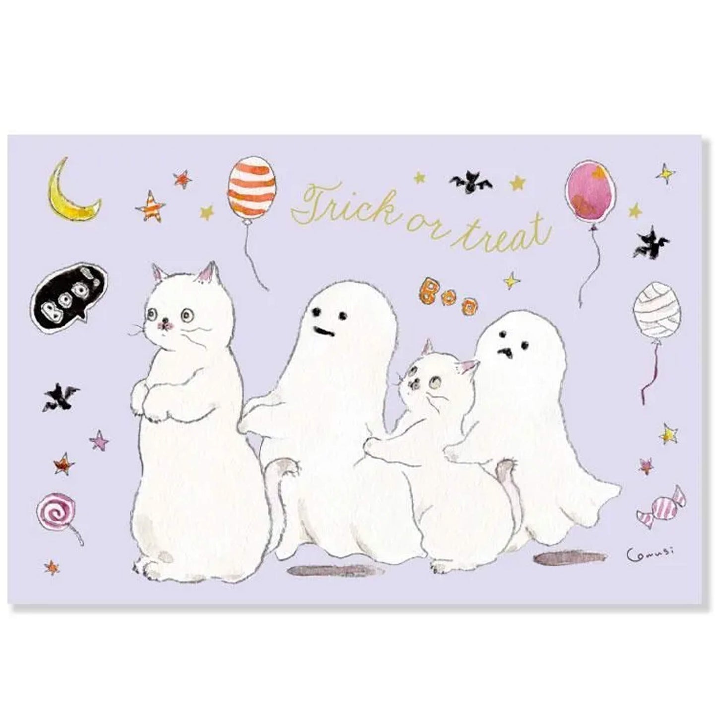 Active Corporation × Tocoro Comugi Halloween Postcard Ghost [Vykort]